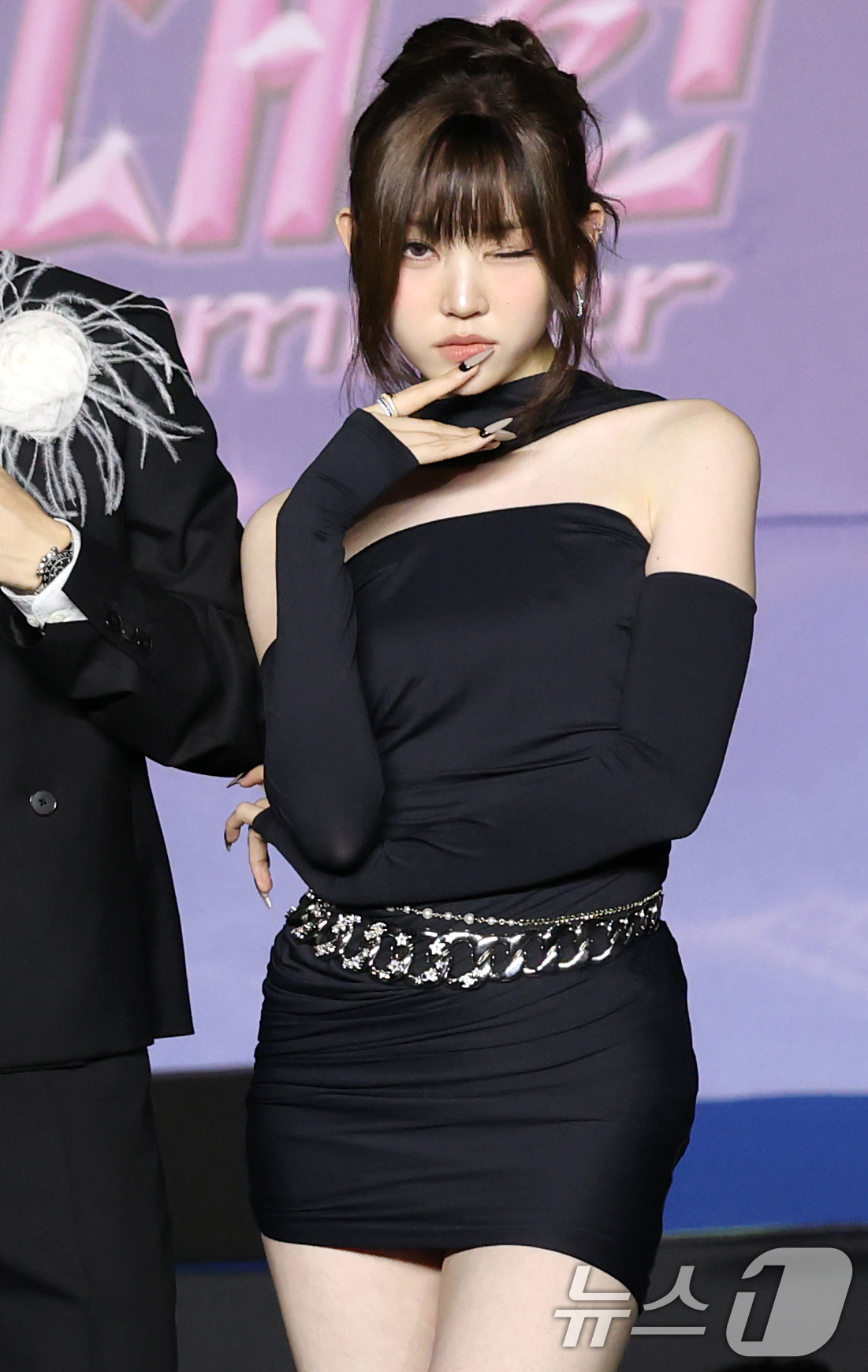 (고양=뉴스1) 권현진 기자 = 올데이 프로젝트 영서가 26일 경기도 고양시 일산서구 킨텍스 제1전시장에서 열린 ‘2025 SBS 가요대전 Summer’(이하 ‘가요대전’) 블루카 …