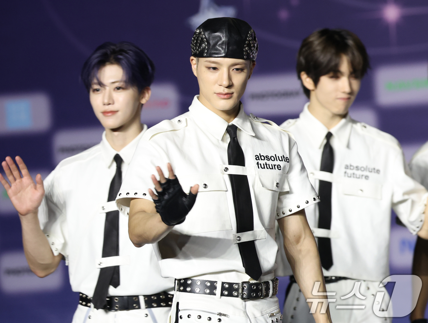 (고양=뉴스1) 권현진 기자 = NCT 드림 재민(왼쪽부터)과 제노, 지성이 27일 경기도 고양시 일산서구 킨텍스 제1전시장에서 열린 ‘2025 SBS 가요대전 Summer’(이하 …