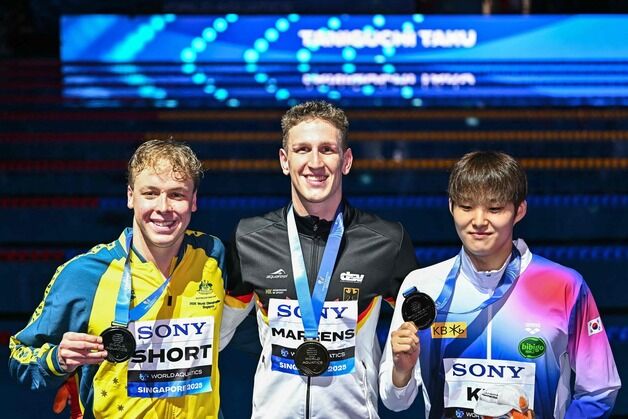 세계수영선수권 2회 연속 입상 김우민 "마지막 50m, 이 악물었다"