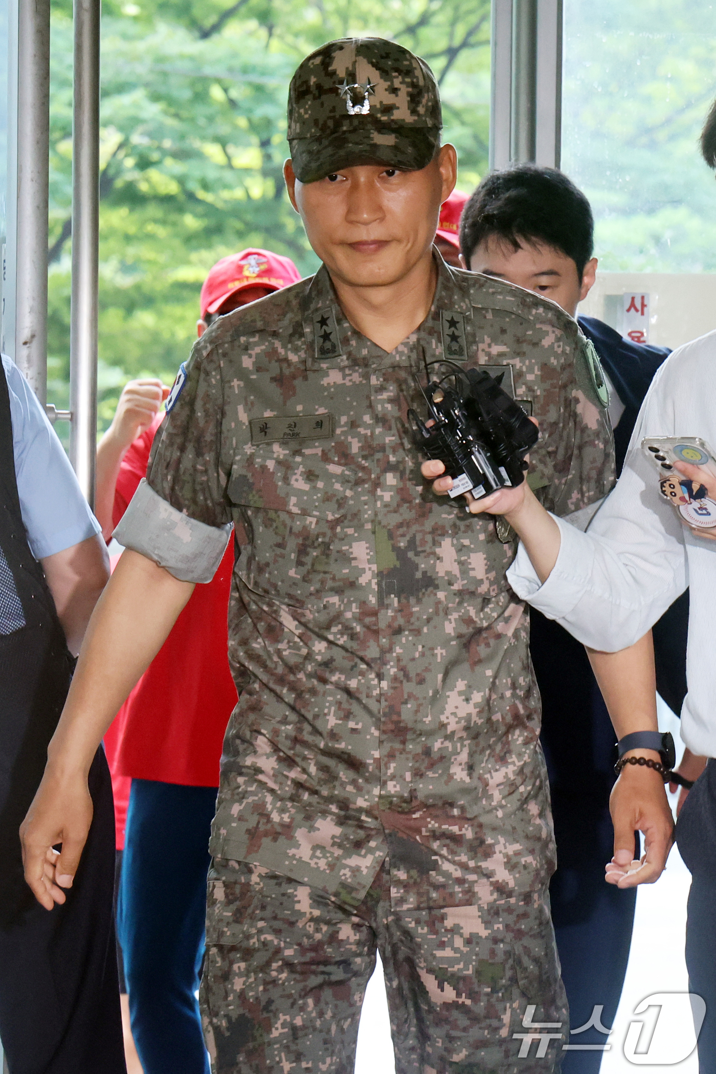 (서울=뉴스1) 황기선 기자 = 박진희 전 국방부 군사보좌관(육군 소장·현 육군 제56사단장)이 28일 오전 서울 서초구 순직해병 특검(특별검사 이명현)으로 조사를 위해 출석하고 …