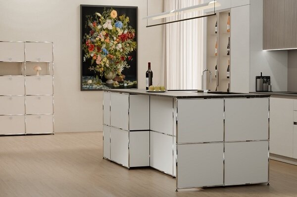 본문 이미지 - 디엘로 모듈 시스템으로 구성된 키친 아일랜드 제품 이미지 / 디엘로 제공