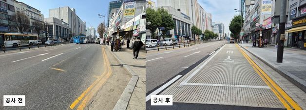 안양시, 2개 버스정류장 앞 도로 '고강도 콘크리트' 포장