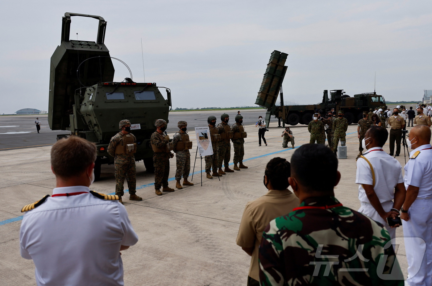 (기시라즈 로이터=뉴스1) 강민경 기자 = 2022년 6월 16일 일본 도쿄 동쪽 기사라즈에 있는 일본 육상 자위대 기사라즈 기지에서 열린 태평양 수륙 양용 리더 심포지엄 2022 …