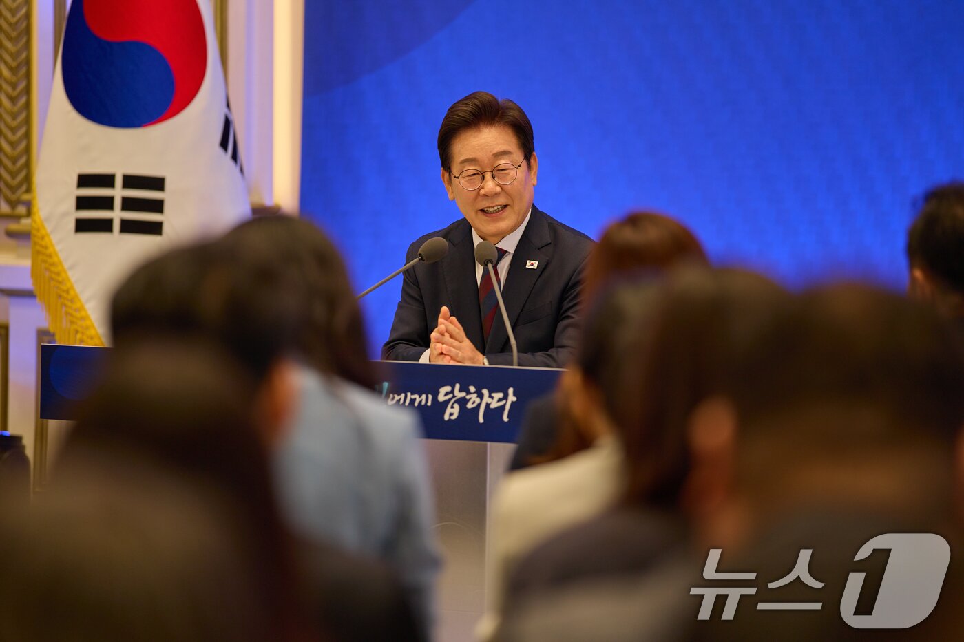 본문 이미지 - 이재명 대통령이 지난 7월3일 서울 청와대 영빈관에서 열린 ‘대통령의 30일, 언론이 묻고 국민에게 답하다’ 기자회견에서 발언을 하고 있다. &#40;대통령실 제공. 재판매 및 DB 금지&#41; 2025.7.3/뉴스1 ⓒ News1 허경 기자