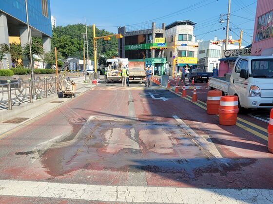 포항 북구 두호동 땅꺼짐 복구 완료…정밀 탐사 준비(종합)