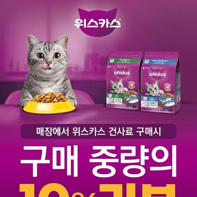'집사'의 소비가 기부로!…위스카스, 유기묘 위해 사료 나눈다