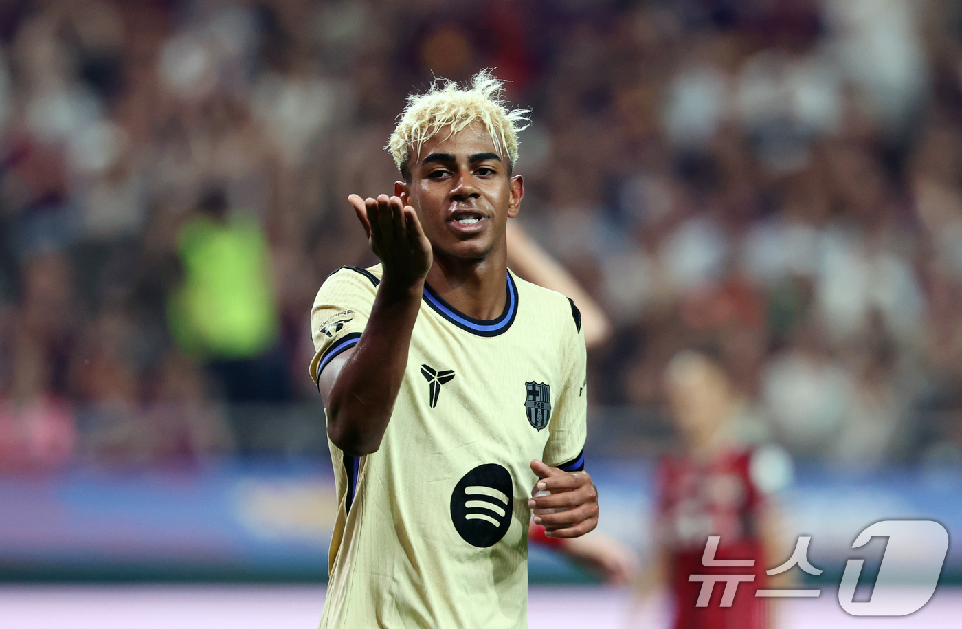 (서울=뉴스1) 이승배 기자 = 31일 서울 마포구 상암동 서울월드컵경기장에서 열린 ‘2025 FC바르셀로나 아시아투어’ FC서울과 FC바르셀로나의 경기, FC바르셀로나 라민 야말 …