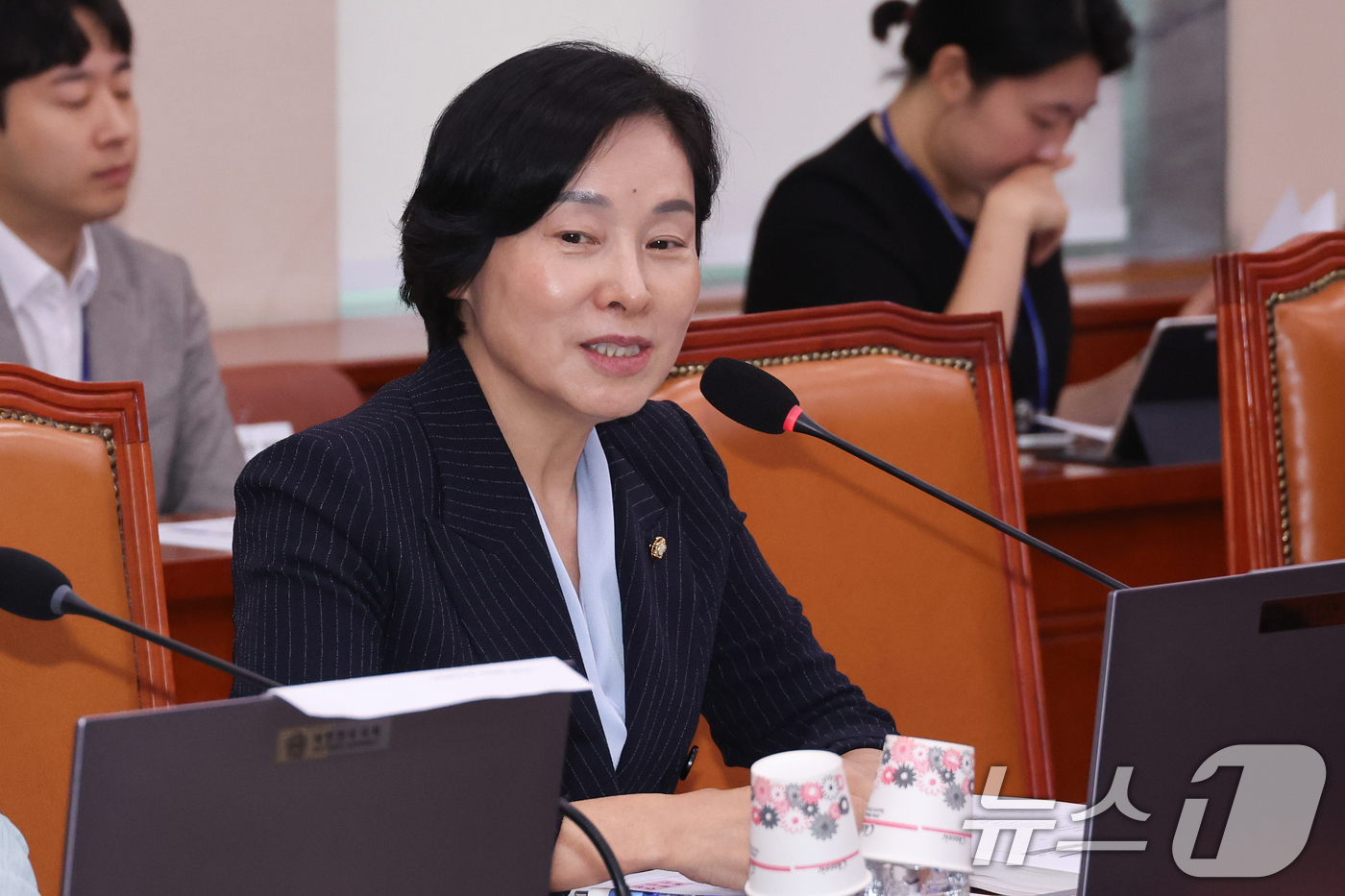 (서울=뉴스1) 안은나 기자 = 서명옥 국민의힘 의원이 4일 오전 서울 여의도 국회에서 열린 제426회국회(임시회) 여성가족위원회 제2차 전체회의에서 인사말을 하고 있다. 2025 …