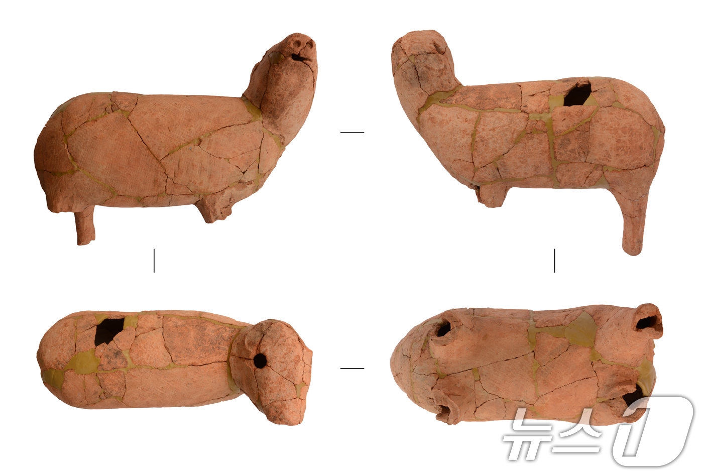 (서울=뉴스1) = 국가유산청은 전라남도 영암군에 위치한 '영암 시종 고분군'을 국가지정문화유산 사적으로 지정했다고 7일 밝혔다.사진은 내동리 쌍무덤에서 출토된 동물형상 토제품. …