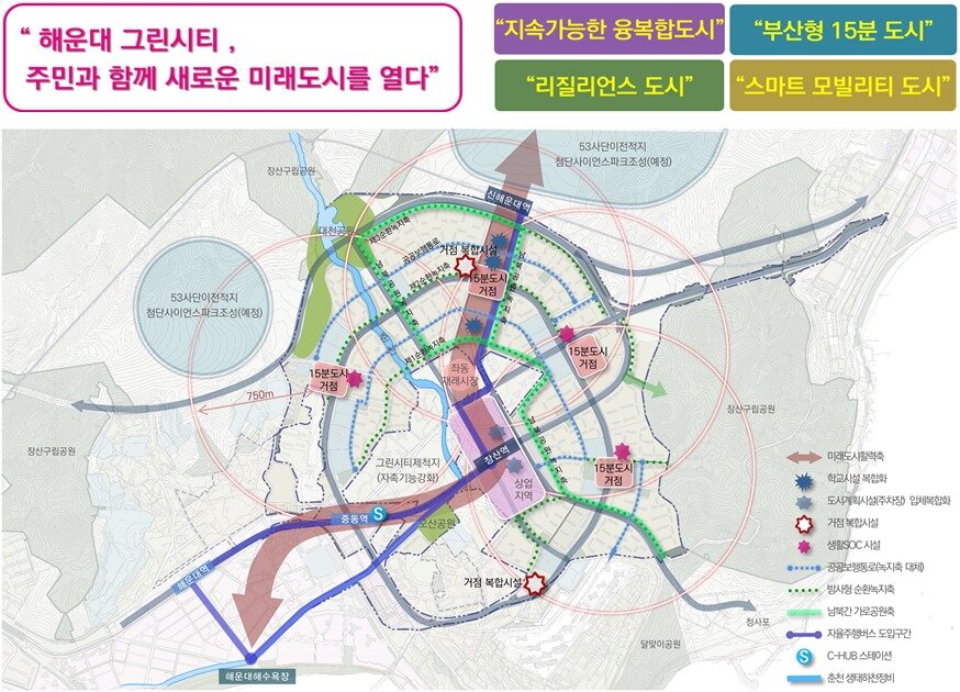 본문 이미지 - 해운대지구 기본계획&#40;안&#41;./국토부 제공
