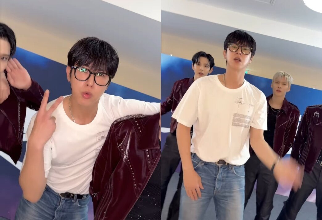 본문 이미지 - 그룹 라이즈와 &#39;땡큐&#39; 챌린지에 나선 유노윤호/ 사진=동방신기 인스타그램 영상 갈무리