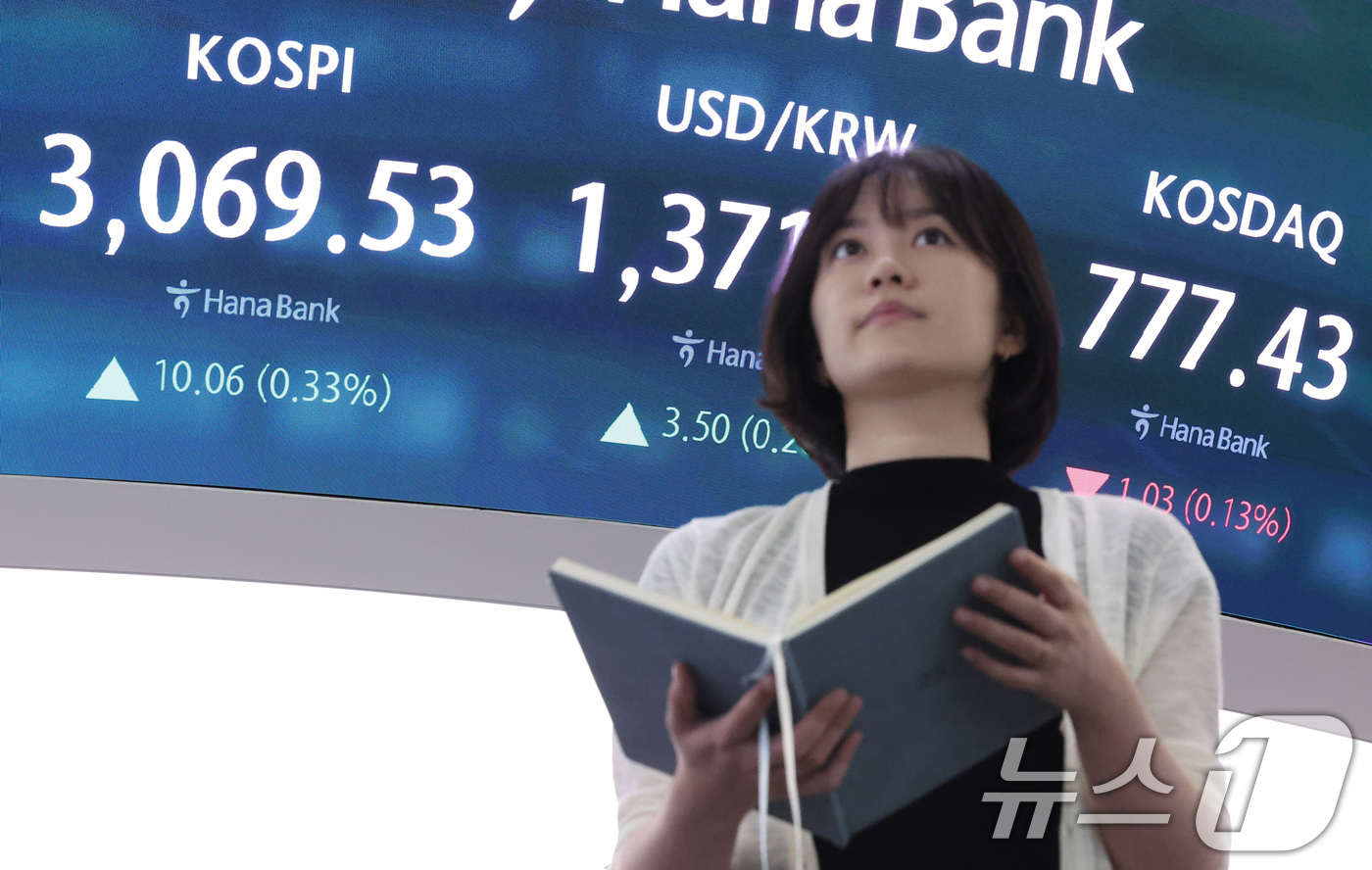 (서울=뉴스1) 김성진 기자 = 도널드 트럼프 미국 대통령이 오는 8월 1일부터 모든 한국산 제품에 25%의 상호관세를 부과하겠다고 통보한 8일 오전 서울 중구 하나은행 딜링룸 전 …