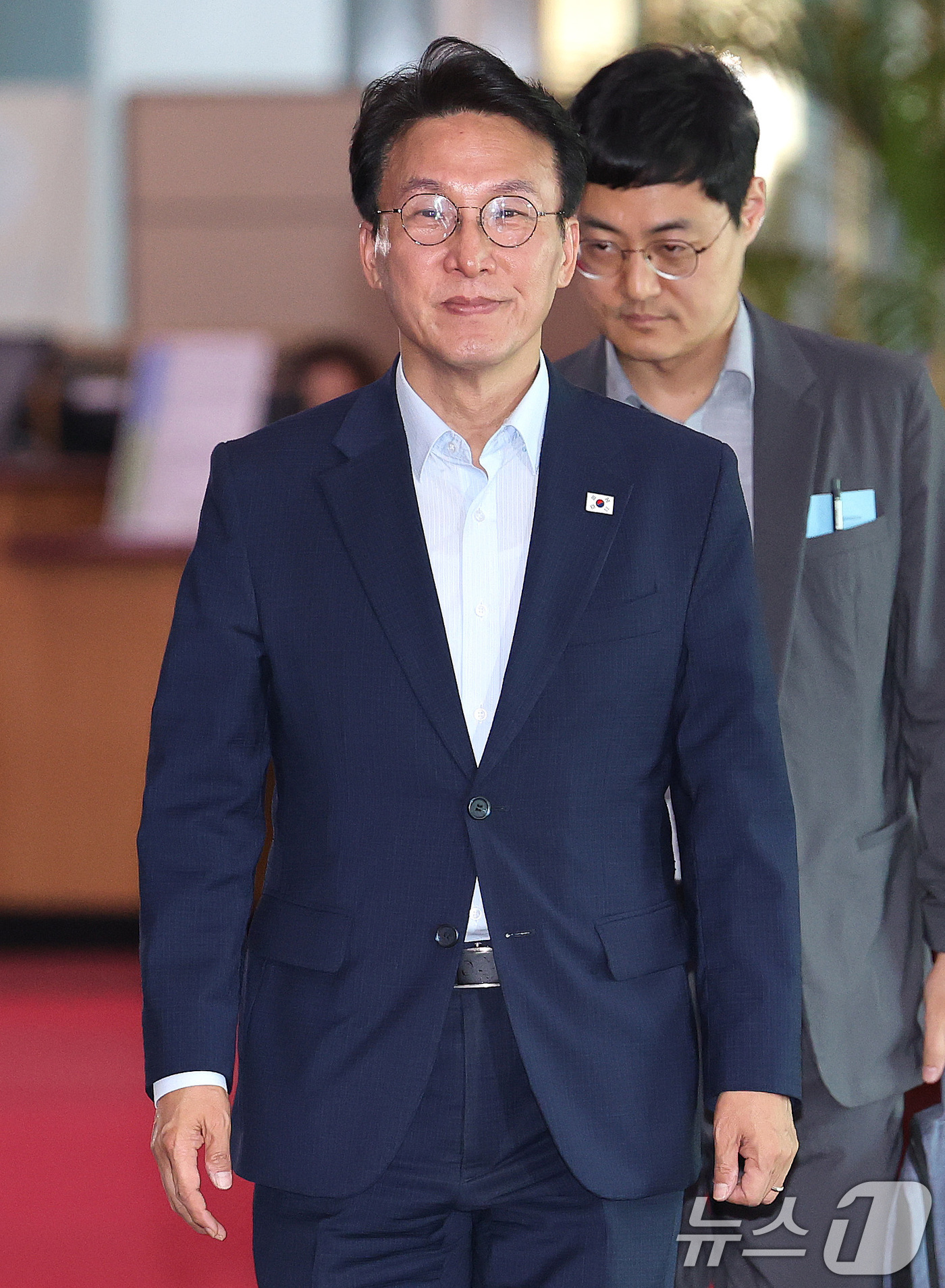 (서울=뉴스1) 임세영 기자 = 김민석 국무총리가 8일 오후 서울 종로구 정부서울청사로 등청하고 있다. 2025.7.8/뉴스1