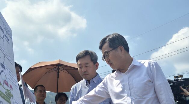 서울-양평고속도로 현장 방문한 김동연 경기지사