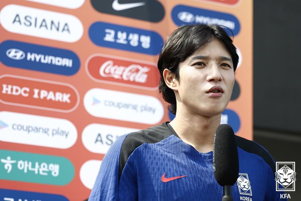 본문 이미지 - 축구대표팀에 합류한 정승원. &#40;대한축구협회 제공&#41;