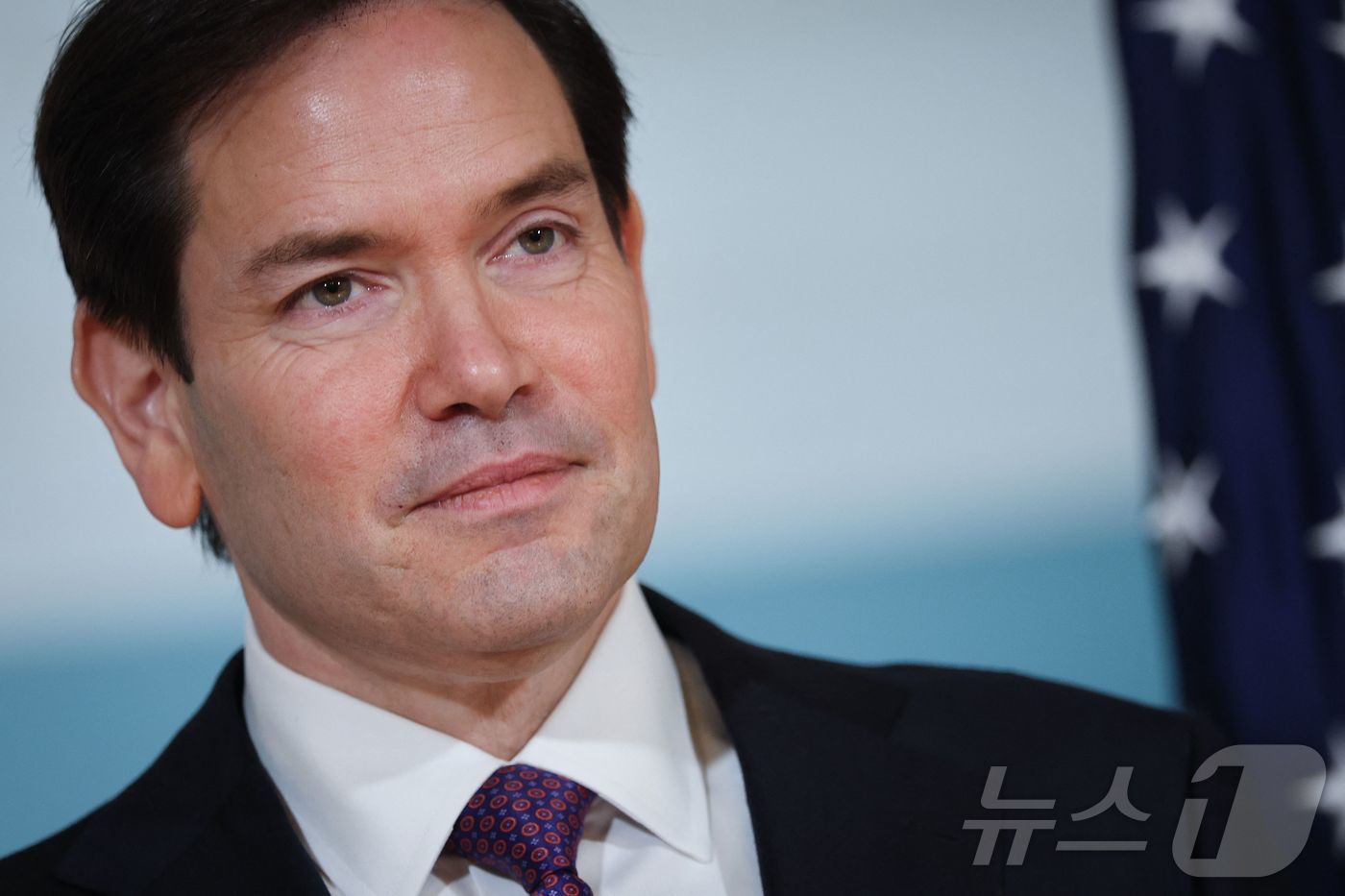 (워싱턴DC AFP=뉴스1) 윤다정 기자 = 6월 18일(현지시간) 미국 워싱턴DC 국무부에서 마코 루비오 미국 국무장관이 바르트 에이데 노르웨이 외교장관 환영식에 참석하고 있다. …