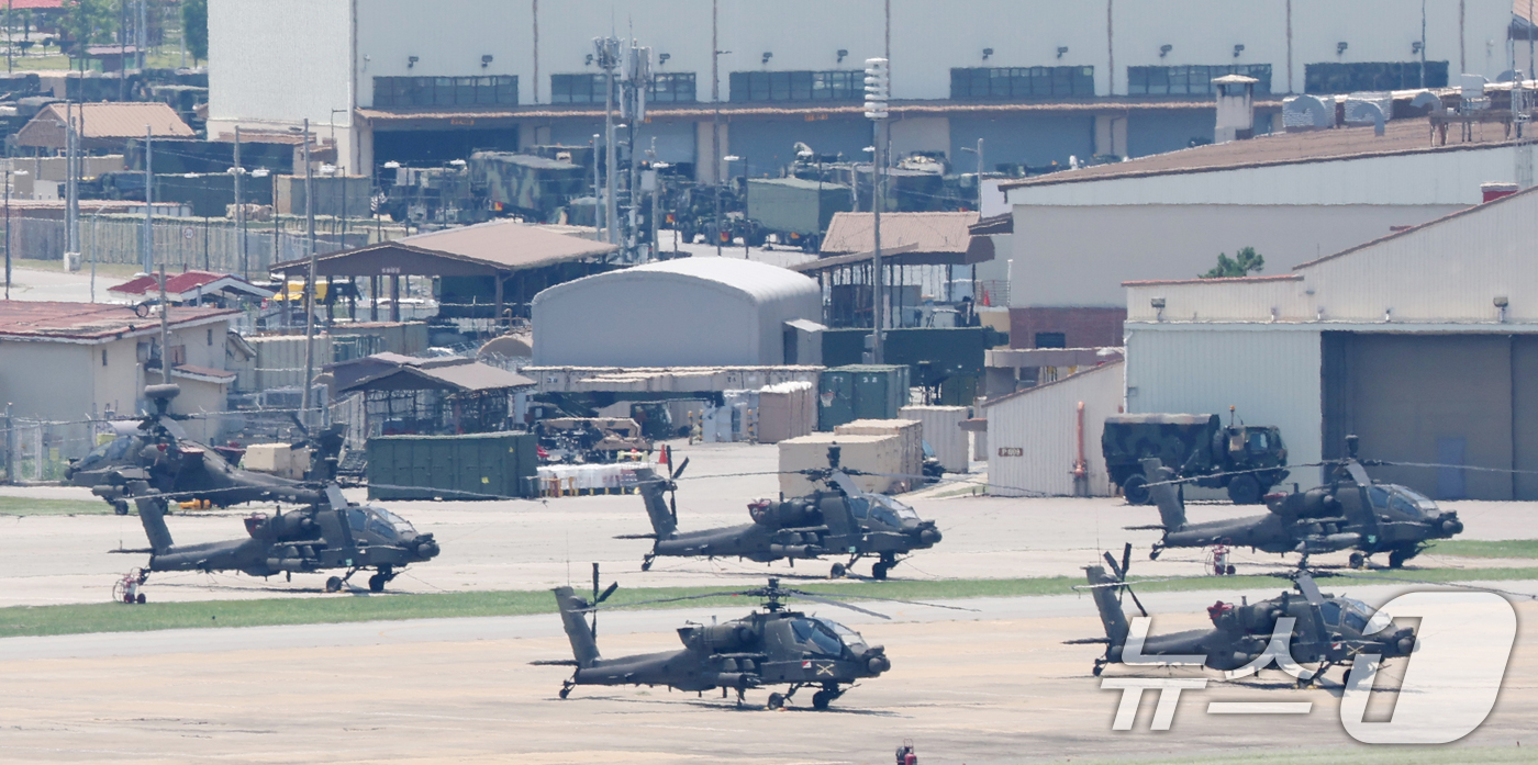 (평택=뉴스1) 김영운 기자 = 도널드 트럼프 미국 대통령이 8일(현지시간) 한국이 자국의 방위비를 스스로 부담해야 한다고 말했다.트럼프 대통령의 이번 발언은 8월 1일까지 유예기 …