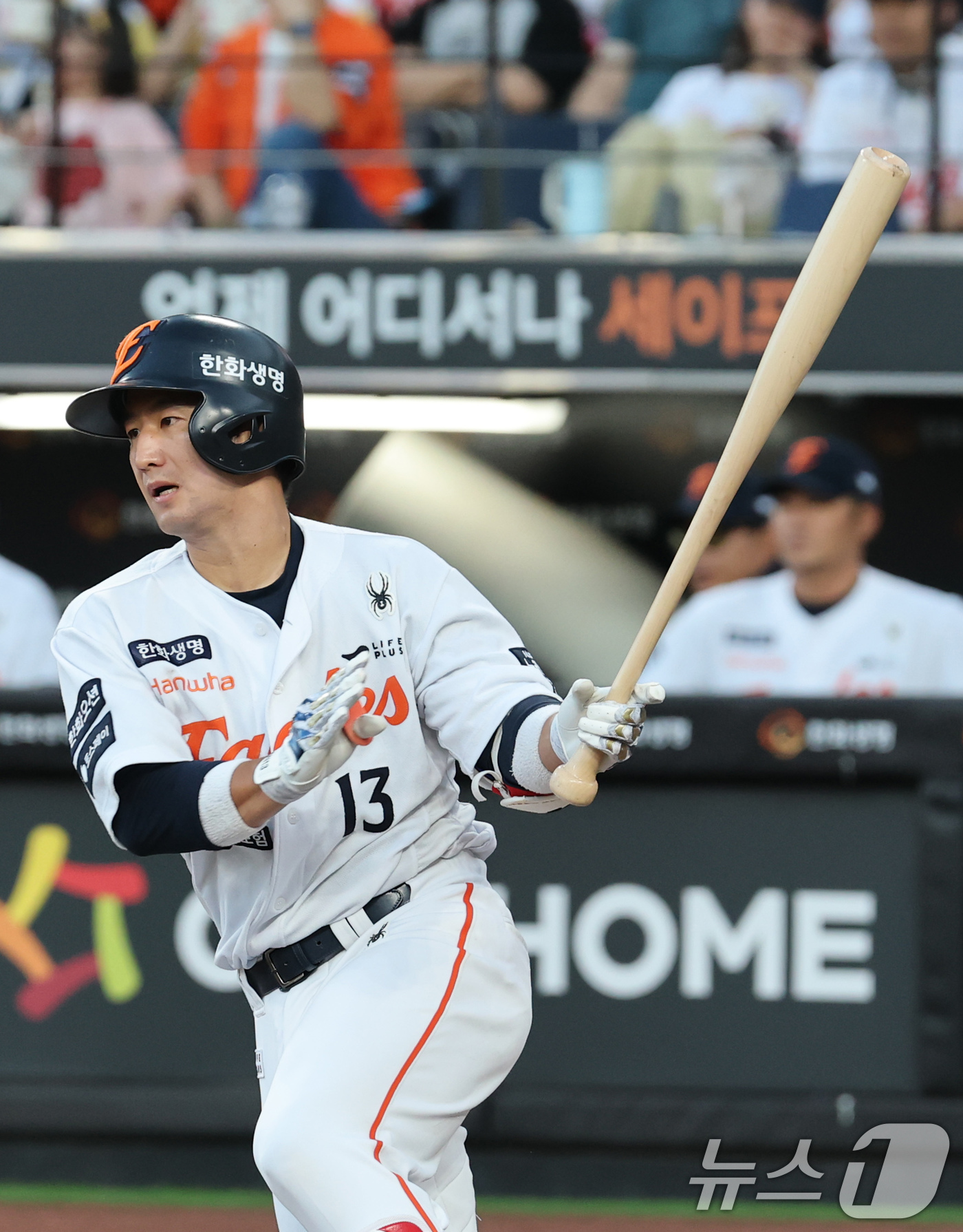 (대전=뉴스1) 김기태 기자 = 9일 오후 대전 한화생명 볼파크에서 열린 프로야구 '2025 신한 SOL뱅크 KBO 리그' 기아 타이거즈와 한화 이글스 경기에서 4회말 2사 1, …