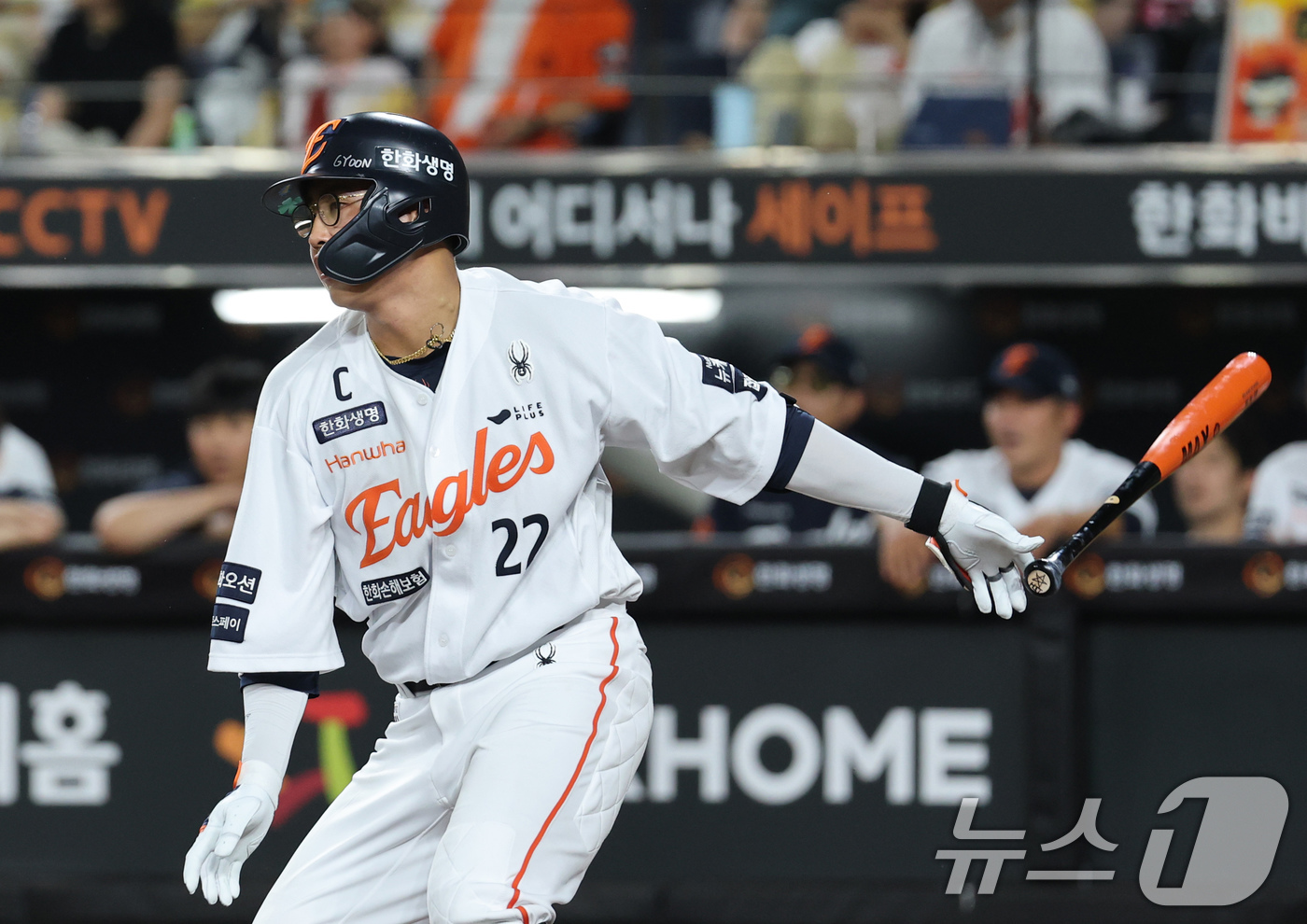 (대전=뉴스1) 김기태 기자 = 9일 오후 대전 한화생명 볼파크에서 열린 프로야구 '2025 신한 SOL뱅크 KBO 리그' 기아 타이거즈와 한화 이글스 경기에서 5회말 2사 2, …