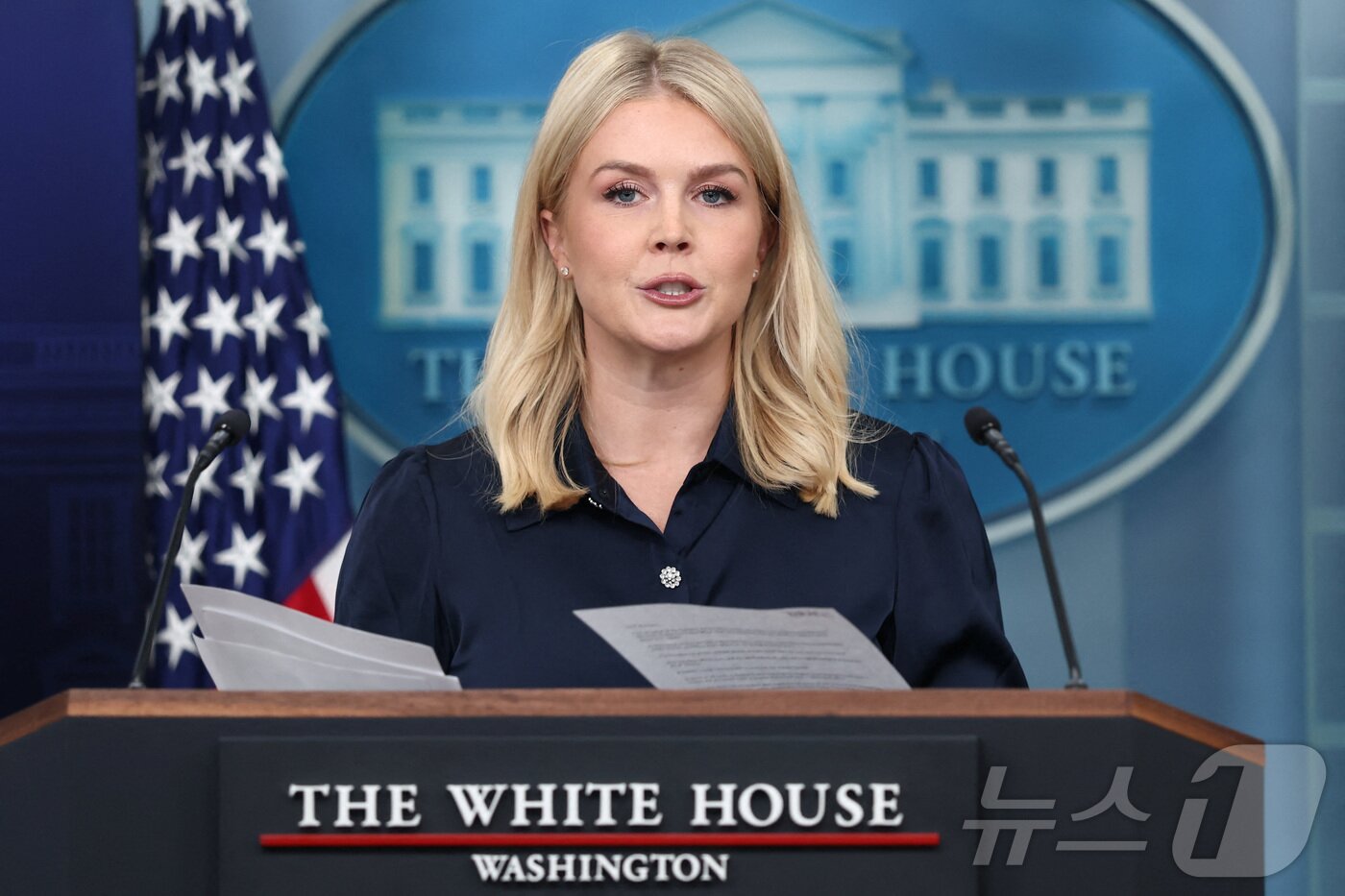 본문 이미지 - 캐롤라인 레빗 백악관 대변인. ⓒ 로이터=뉴스1 ⓒ News1 류정민 특파원