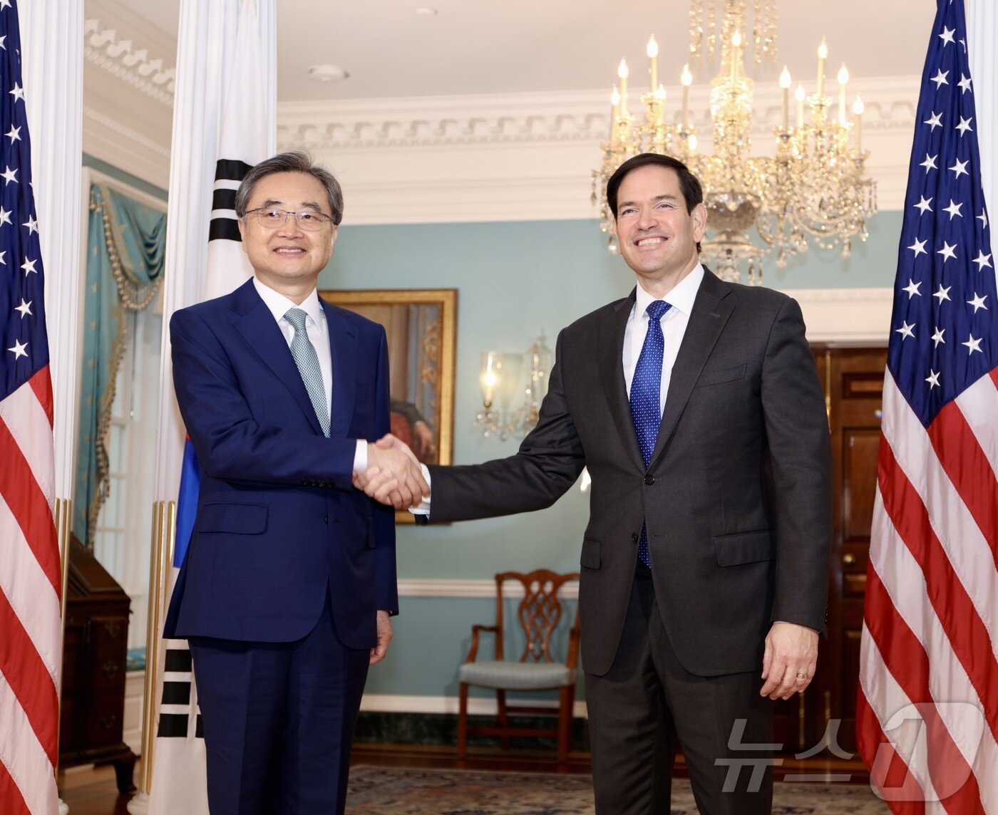 본문 이미지 - 조현 외교부 장관과 마크 루비오 미 국무장관.(워싱턴특파원단 사진제공) ⓒ News1 류정민 특파원