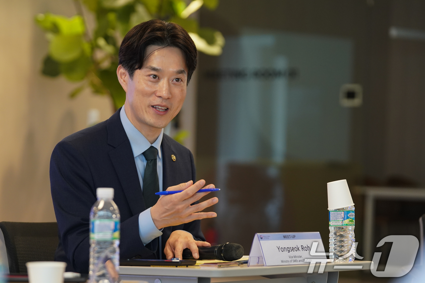 (서울=뉴스1) 이연주 기자 = 노용석 중소벤처기업부 차관이 1일 서울 강남구 글로벌스타트업센터(GSC)에서 열린 '인바운드 창업기업 간담회'에서 인사말을 하고 있다. (중소벤처기 …