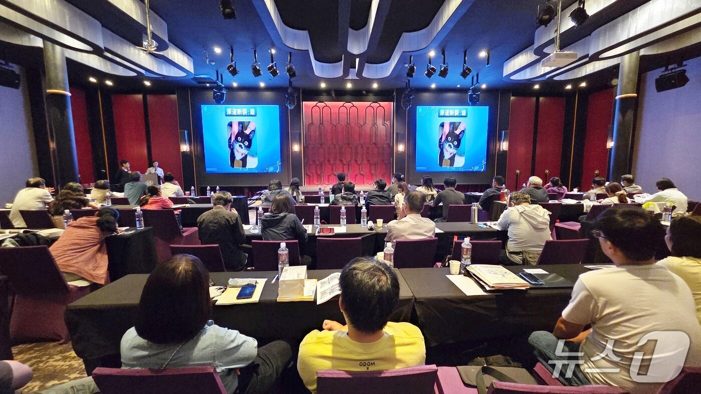 본문 이미지 - 일본 이와이 사토미 교수가 10일 가오슝수의사회 제15회 제48차 계속교육과정에서 강의를 하고 있다. ⓒ 뉴스1