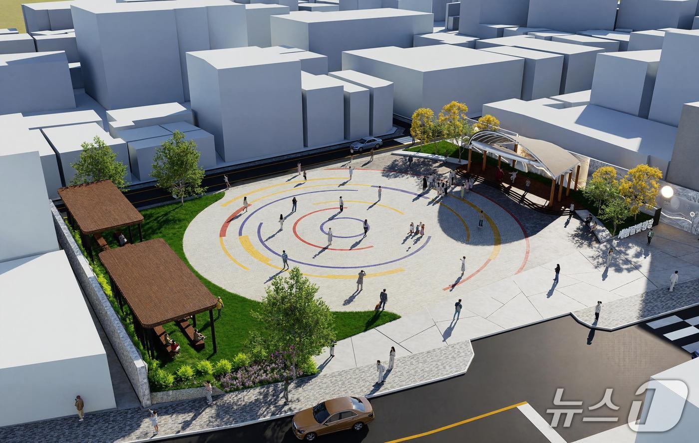 본문 이미지 - 전북 정읍시가 옛 우체국 부지에 녹지·쉼터·소규모 무대 등을 갖춘 광장을 조성한다. 사진은 조감도.(정읍시제공. 재판매 및 DB금지)2025.8.11/뉴스1