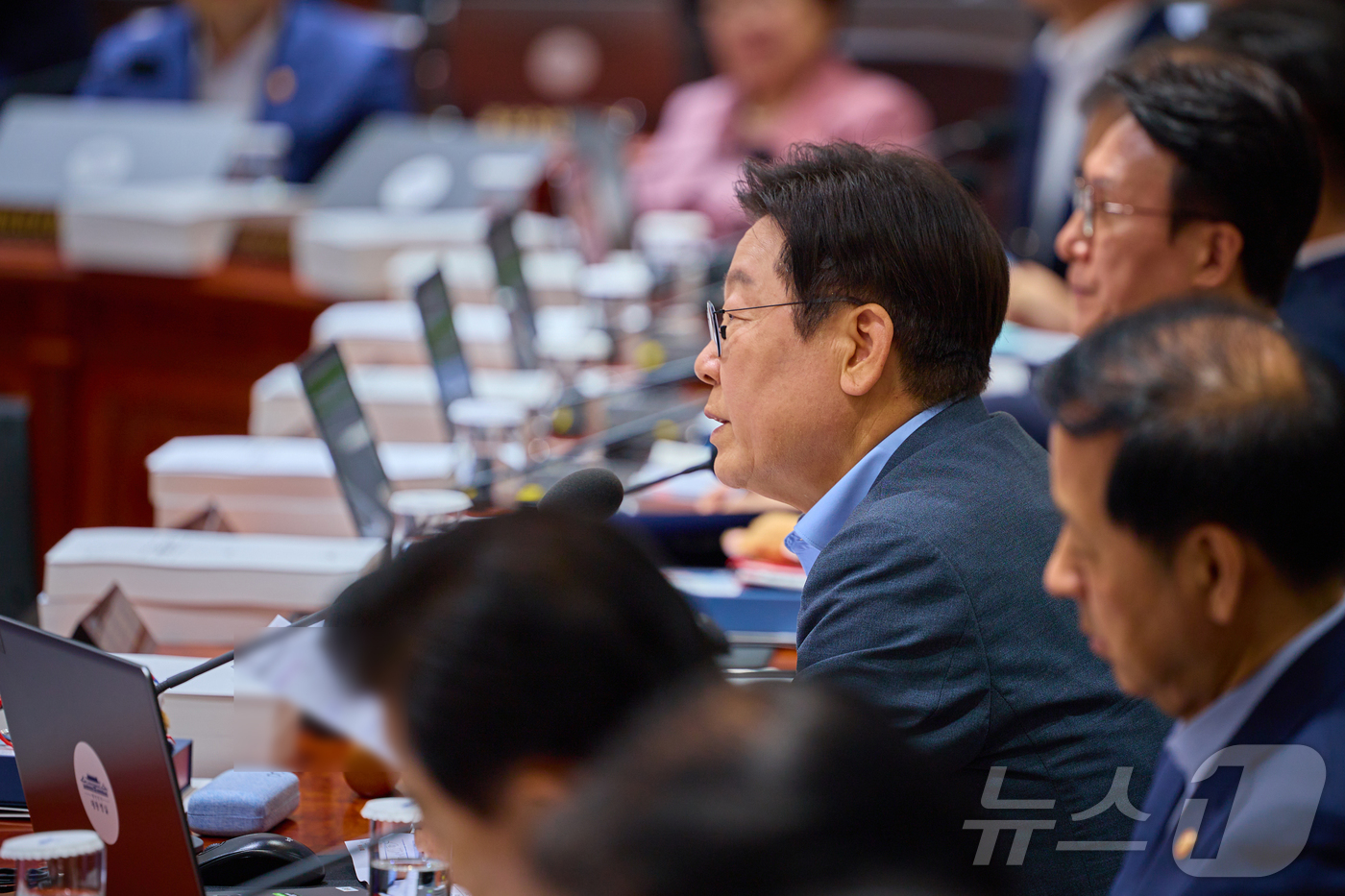 (서울=뉴스1) 이재명 기자 = 이재명 대통령이 12일 서울 용산 대통령실 청사에서 열린 국무회의에서 발언을 하고 있다. (대통령실 제공. 재판매 및 DB금지) 2025.8.12/ …