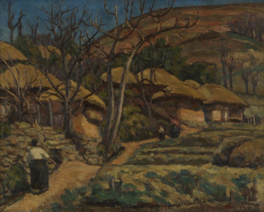 본문 이미지 - 오지호, 동복산촌, 1928, 캔버스에 유화 물감, 72.1&times;90.4cm, 리움미술관 소장 &#40;리움미술관 제공&#41;