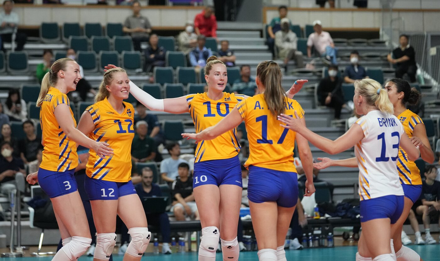 본문 이미지 - 진주코리아인비테이셔널에 출전한 스웨덴 대표팀&#40;대한배구협회 제공&#41; 