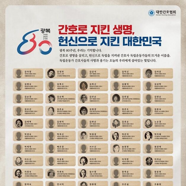 "간호의 이름으로 기억" 광복 80주년 서훈 촉구 캠페인 시작