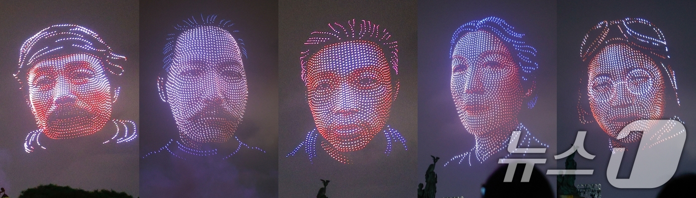 (서울=뉴스1) 안은나 기자 = 광복 80주년을 맞아 14일 오후 서울 여의도 국회 잔디광장에서 열린 국회·국가보훈부·광복회 공동 주최 광복 80년 전야제 ‘대한이 살았다!’에서 …