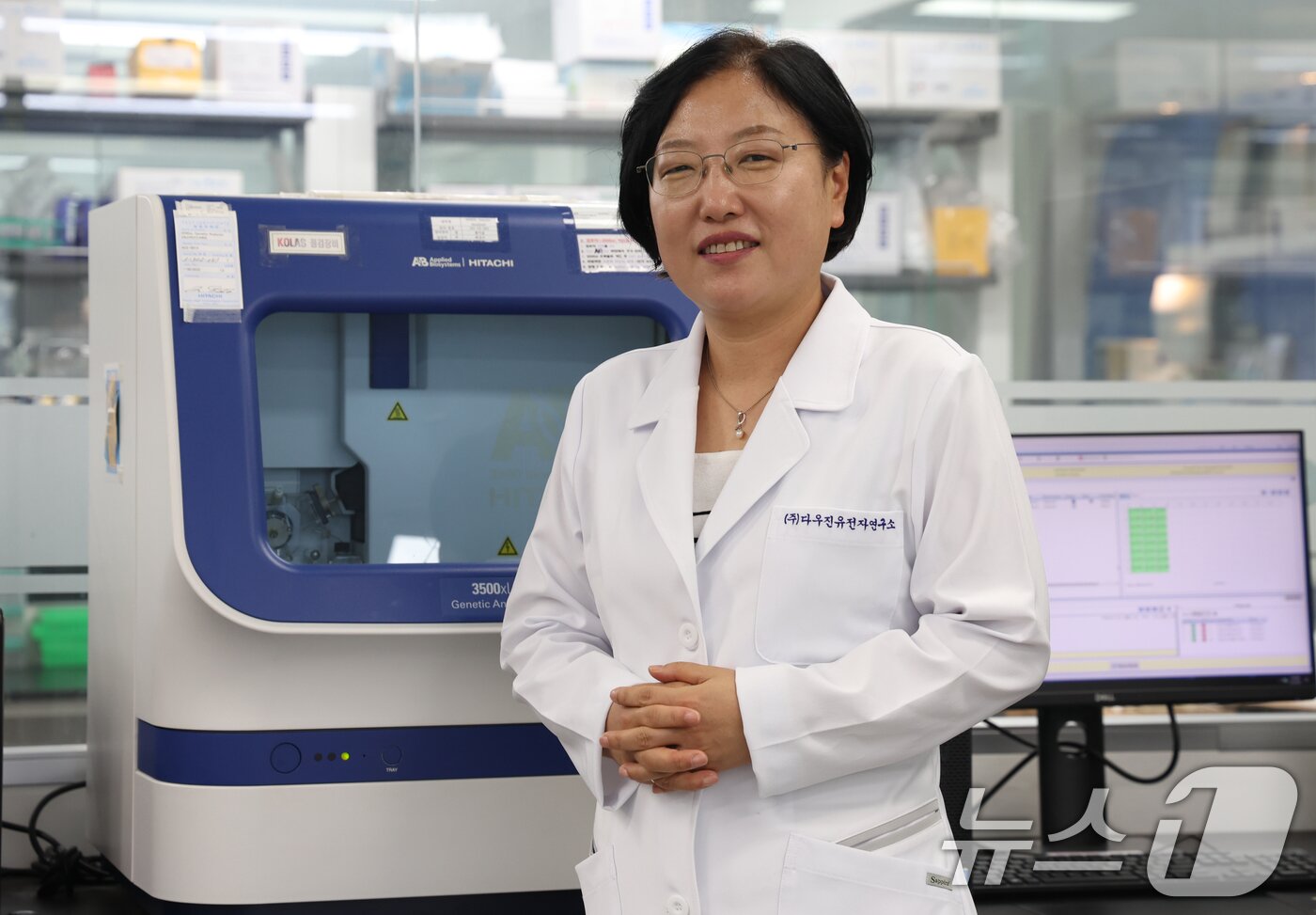 본문 이미지 - 황춘홍 &#40;주&#41;다우진유전자연구소 대표이사가 18일 서울시 금천구 &#40;주&#41;다우진유전자연구소에서 뉴스1과 인터뷰를 하고 있다. ⓒ News1 김명섭 기자