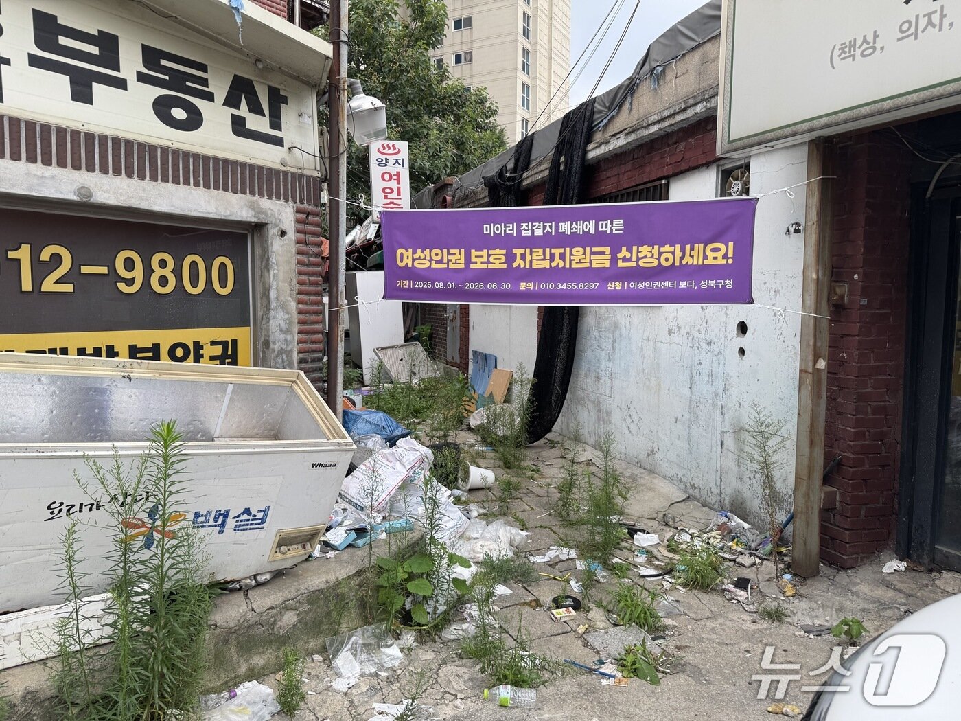 본문 이미지 - 18일 서울 성북구 성매매 집결지의 모습. 2025.8.18/뉴스1 ⓒ News1 송송이 기자