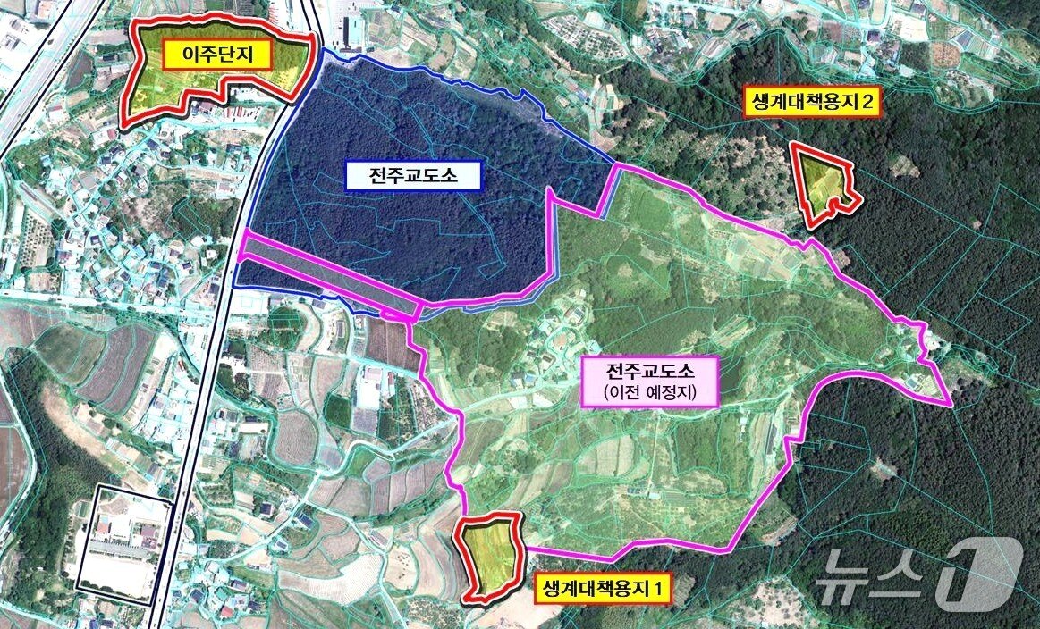 본문 이미지 - 전주교도소 이전사업 이주단지 조성공사 위치도./뉴스1