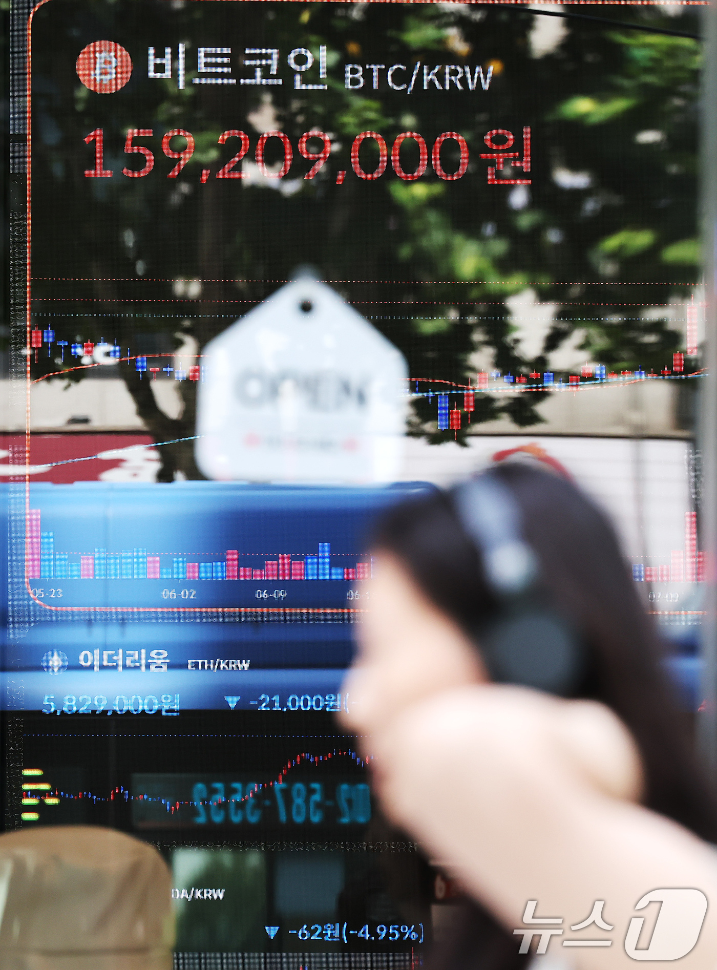 (서울=뉴스1) 장수영 기자 = 20일 오후 서울 서초구 빗썸 고객센터에 비트코인 등 가상자산 시세가 표시되고 있다.이번 주 미국에서 예정된 잭슨홀 미팅을 앞두고 기준금리 인하와 …
