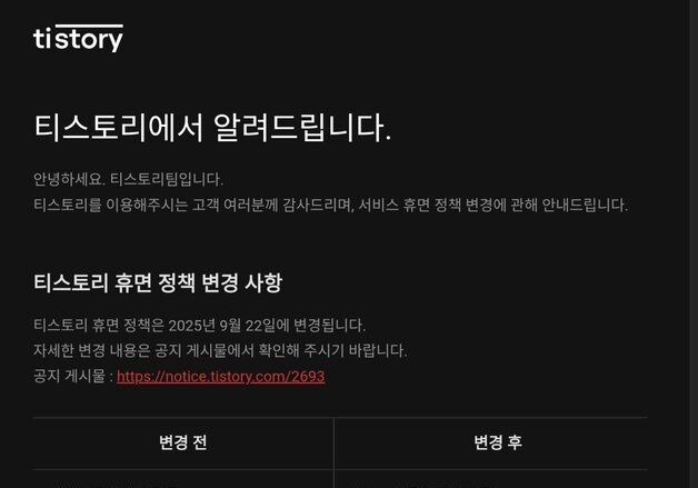 "유용했는데"…카카오, '분사' 티스토리 휴면 블로그 폐쇄 시동