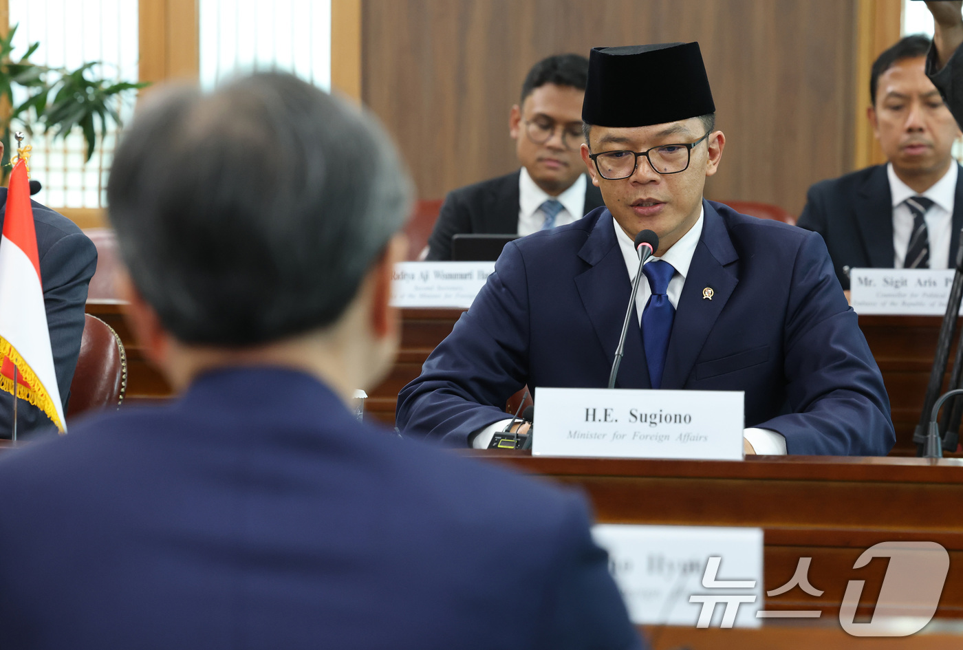 (서울=뉴스1) 임세영 기자 = 수기오노 인도네시아 외교장관이 21일 오전 서울 종로구 외교부 청사에서 열린 한-인도네시아 외교장관회담에서 발언을 하고 있다. 2025.8.21/뉴 …