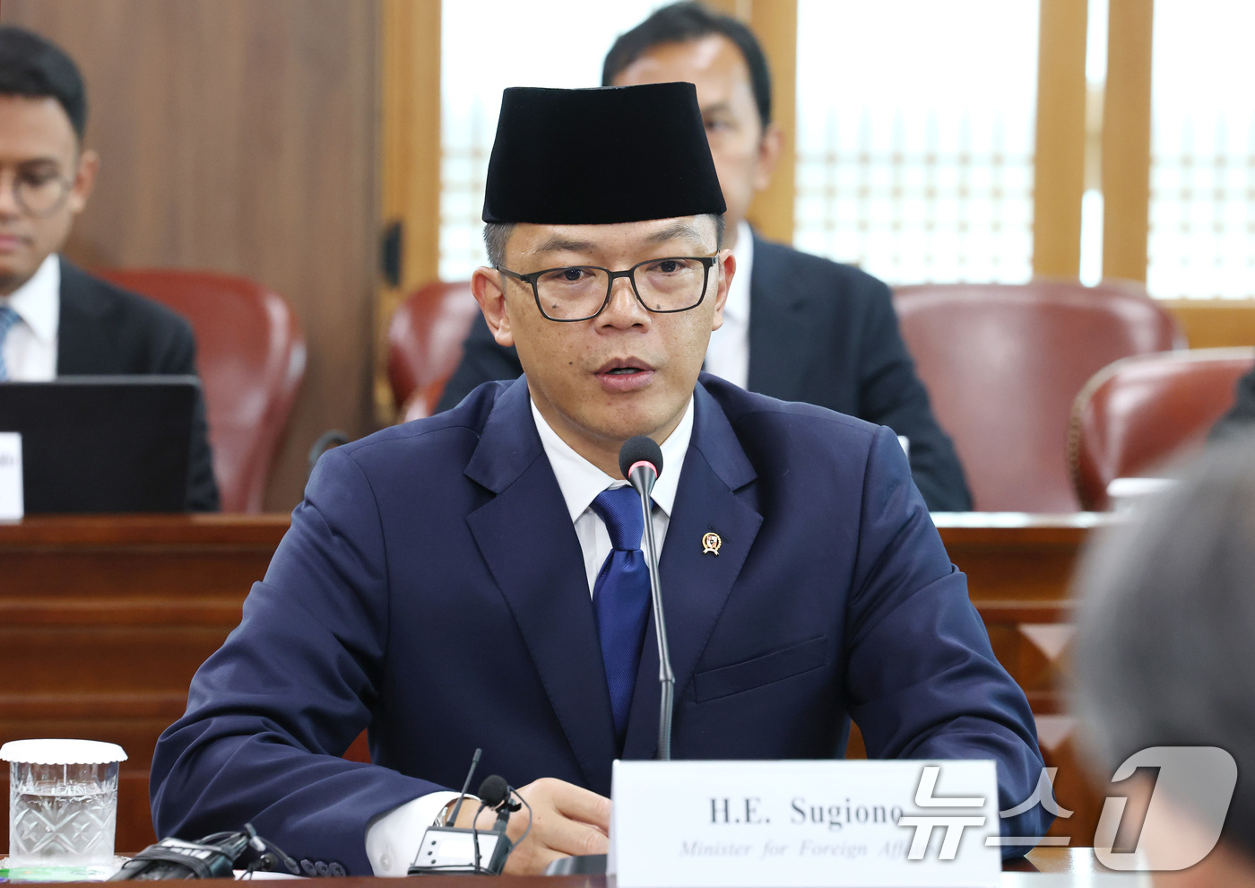 (서울=뉴스1) 임세영 기자 = 수기오노 인도네시아 외교장관이 21일 오전 서울 종로구 외교부 청사에서 열린 한-인도네시아 외교장관회담에서 발언을 하고 있다. 2025.8.21/뉴 …