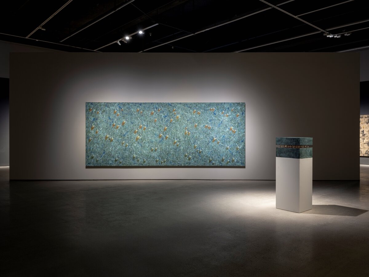 본문 이미지 - 국립현대미술관 서울에서 열리는 故김창열 화백의 회고전 'Kim Tschang-yeul'에 전시된 작품(LG전자 제공). ⓒ 뉴스1