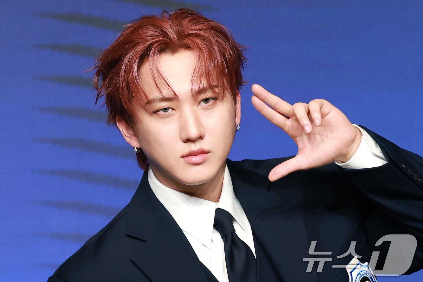 본문 이미지 - 스트레이 키즈&#40;Stray Kids&#41; 창빈이 22일 오전 서울 영등포구 콘래드호텔에서 열린 네 번째 정규 앨범 ‘KARMA’ 기자간담회에 참석해 포즈를 취하고 있다. 2025.8.22/뉴스1 ⓒ News1 권현진 기자