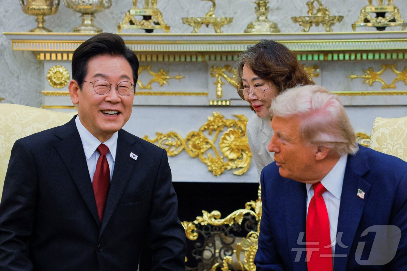 본문 이미지 - 25일&#40;현지시간&#41; 이재명 대통령과 도널드 트럼프 미국 대통령이 백악관에서 정상회담을 갖고 있다. 2025.08.25 ⓒ 로이터=뉴스1 ⓒ News1 김지완 기자
