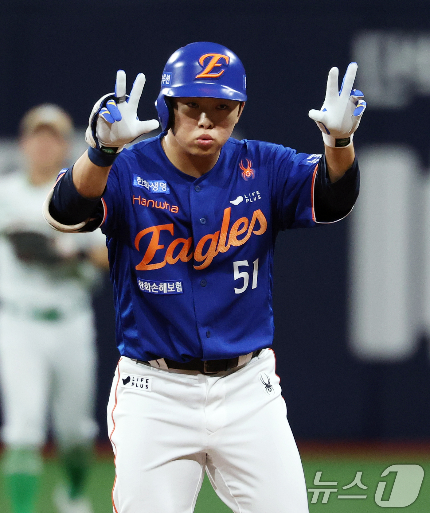 (서울=뉴스1) 오대일 기자 = 26일 오후 서울 구로구 고척스카이돔에서 열린 프로야구 '2025 신한 SOL뱅크 KBO 리그' 한화 이글스와 키움 히어로즈의 경기, 0-1로 뒤진 …