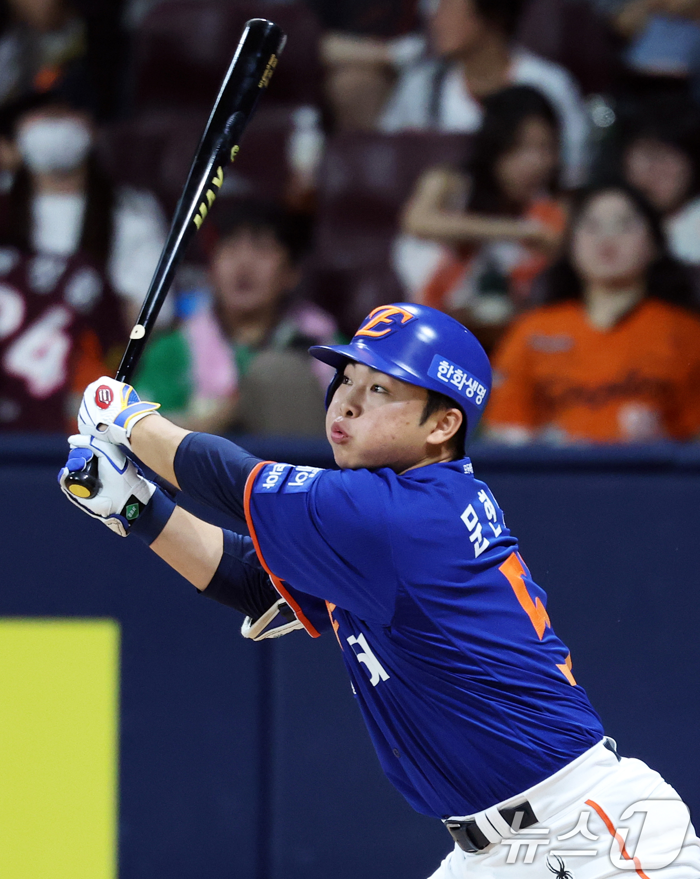 (서울=뉴스1) 오대일 기자 = 26일 오후 서울 구로구 고척스카이돔에서 열린 프로야구 '2025 신한 SOL뱅크 KBO 리그' 한화 이글스와 키움 히어로즈의 경기, 0-1로 뒤진 …