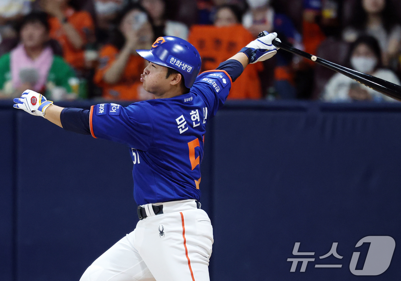 (서울=뉴스1) 오대일 기자 = 26일 오후 서울 구로구 고척스카이돔에서 열린 프로야구 '2025 신한 SOL뱅크 KBO 리그' 한화 이글스와 키움 히어로즈의 경기, 1:1로 팽팽 …