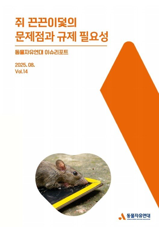 본문 이미지 - 동물자유연대는 최근 쥐 끈끈이 덫의 문제점을 제기하고, 윤리적이고 실질적인 대안 마련을 촉구하는 이슈리포트 '쥐 끈끈이 덫의 문제점과 규제 필요성'을 발간했다(동물자유연대 제공). ⓒ 뉴스1