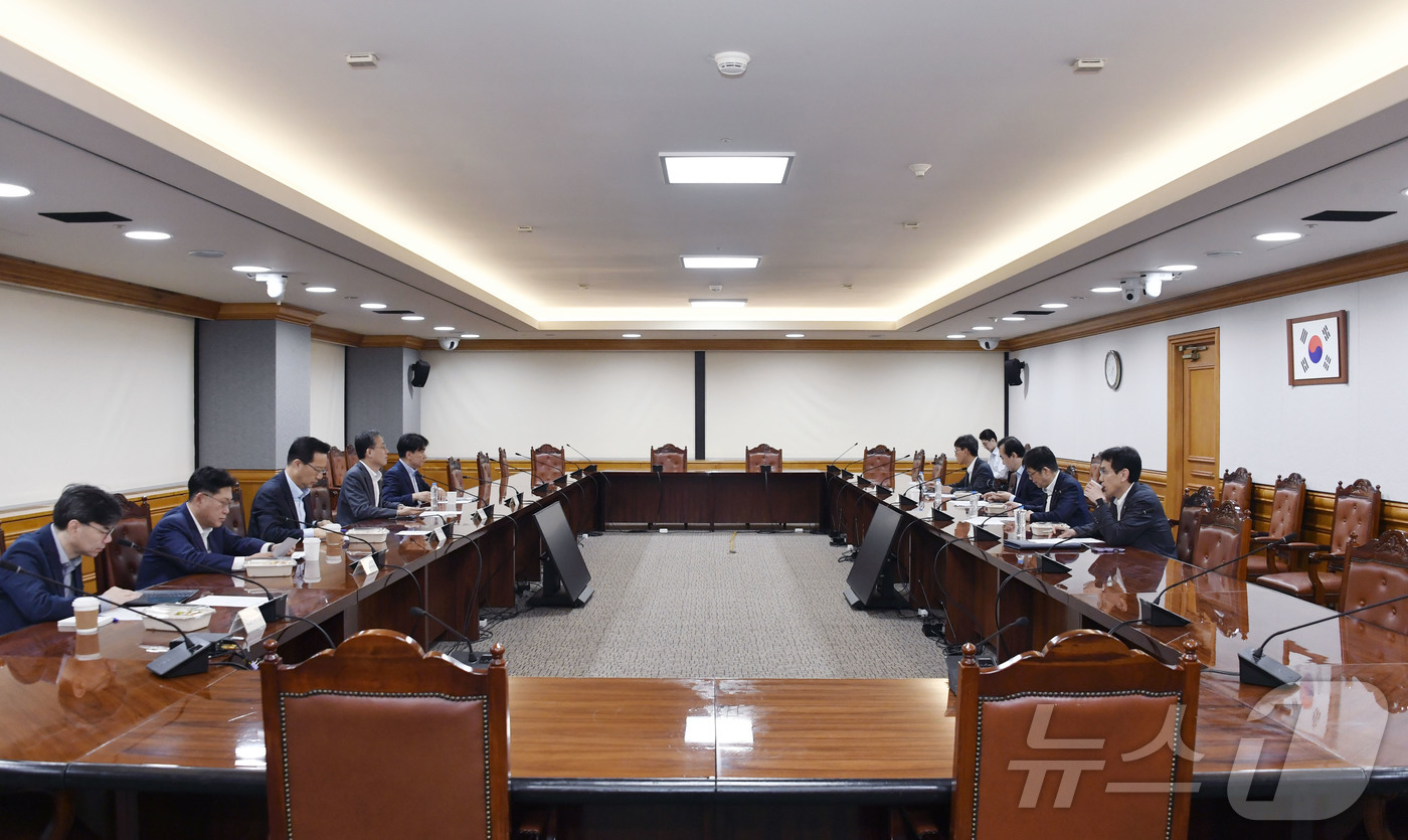 (서울=뉴스1) = 이형일 기획재정부 차관이 29일 오전 서울 중구 은행회관에서 열린 '시장상황점검회의'에서 모두발언을 하고 있다. (기재부 제공. 재판매 및 DB 금지)  202 …