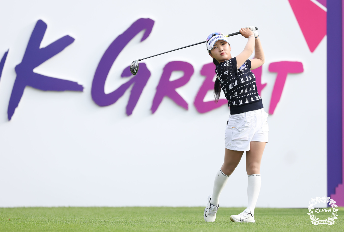 (서울=뉴스1) = 이예원이 29일 경기 용인 써닝포인트CC에서 열린 제14회 KG 레이디스 오픈 1라운드 10번 홀에서 티샷을 하고 있다. (KLPGA 제공. 재판매 및 DB 금 …
