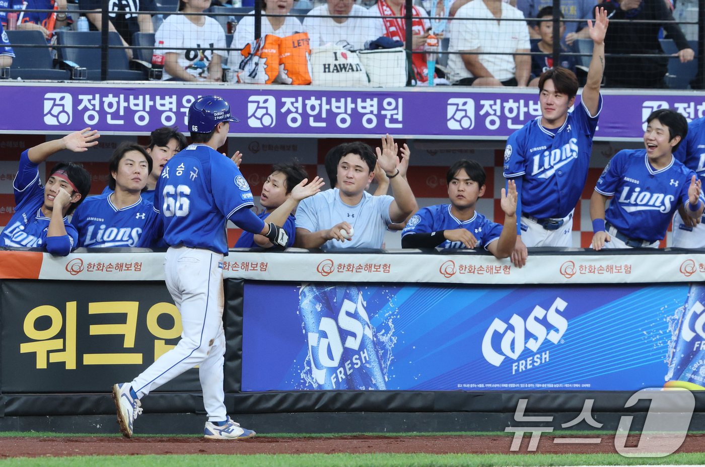 (대전=뉴스1) 김기태 기자 = 29일 대전 한화생명 볼파크에서 열린 프로야구 '2025 신한 SOL뱅크 KBO 리그' 삼성 라이온즈와 한화 이글스의 경기에서 1회초 삼성 박승규가 …